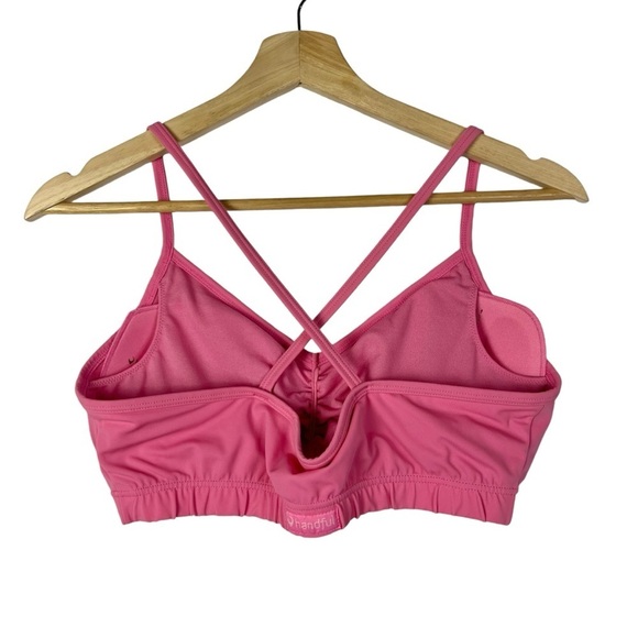 Handful Pink Cross Back Medium Support Athletic Sports Bra M - Picture 2 of 4